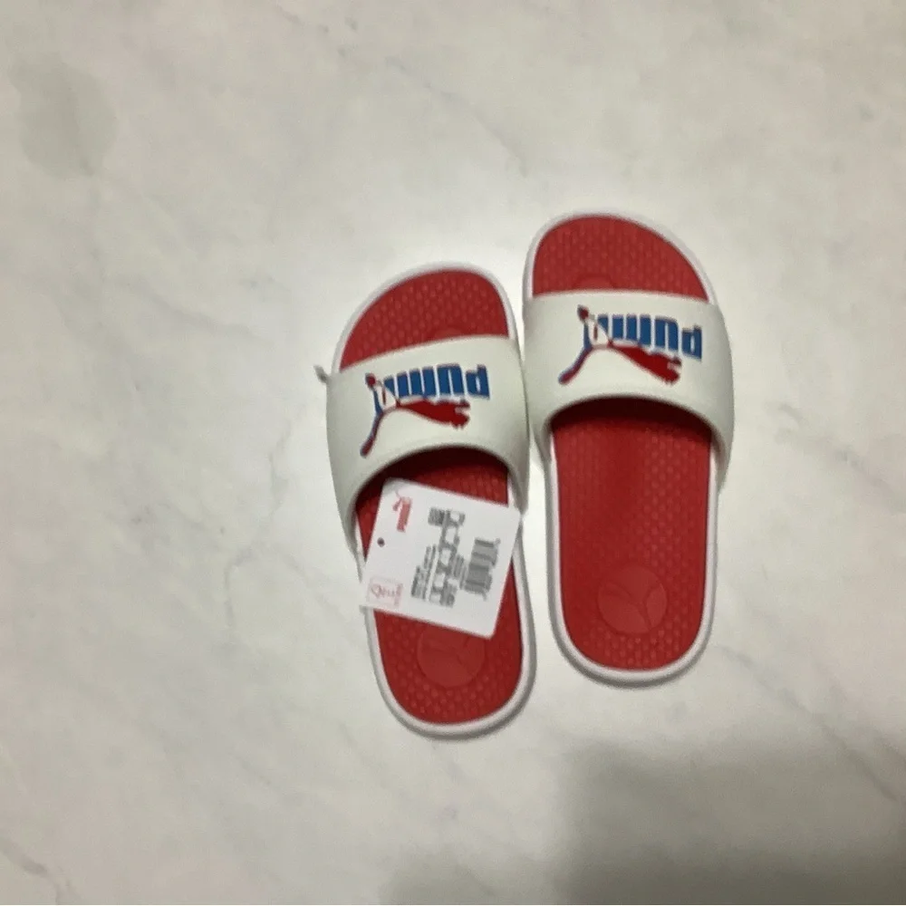 Puma Kids Red and White Sandals